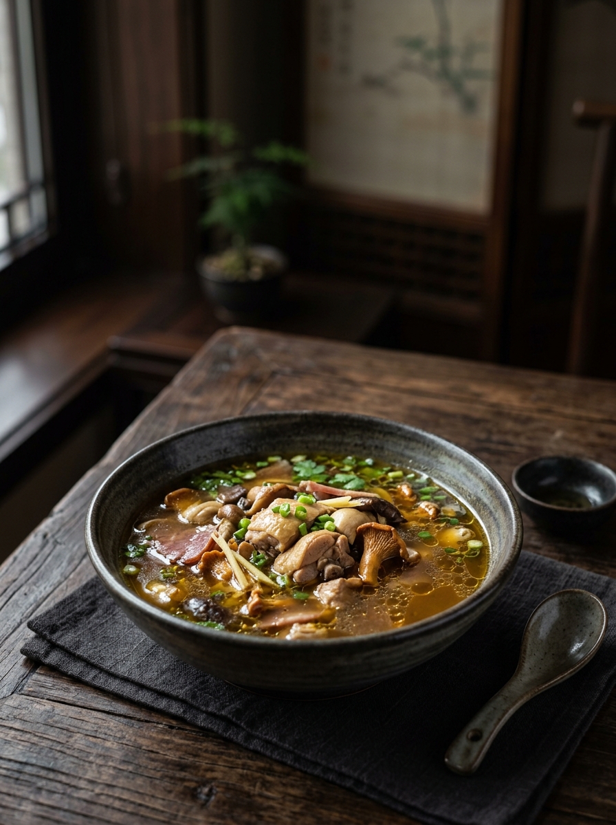 Original ClouChef poster: Yunnan Mushroom and Free-Range Chicken Soup