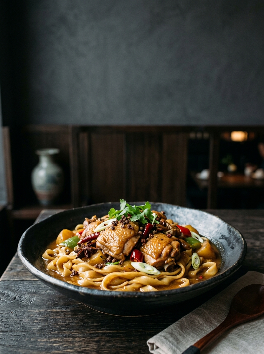 Original ClouChef poster: Big Plate Chicken with Belt Noodles