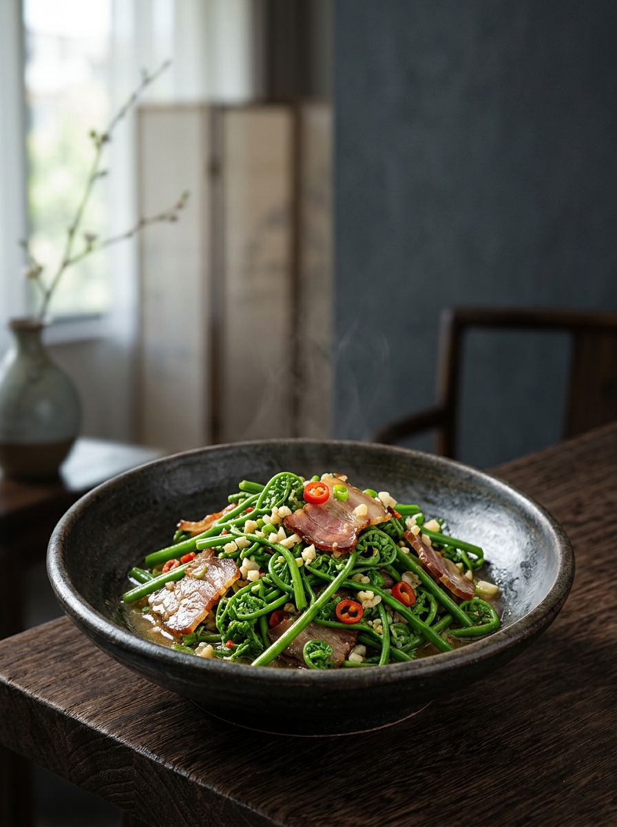 Original ClouChef poster: Wild Bracken with Cured Pork