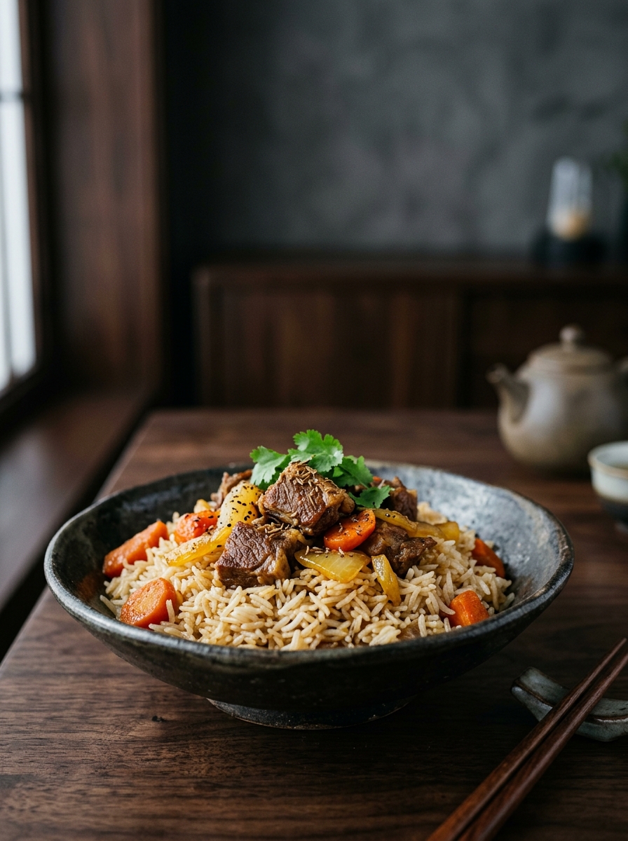 Original ClouChef poster: Xinjiang Hand-Pulled Flatbread with Lamb