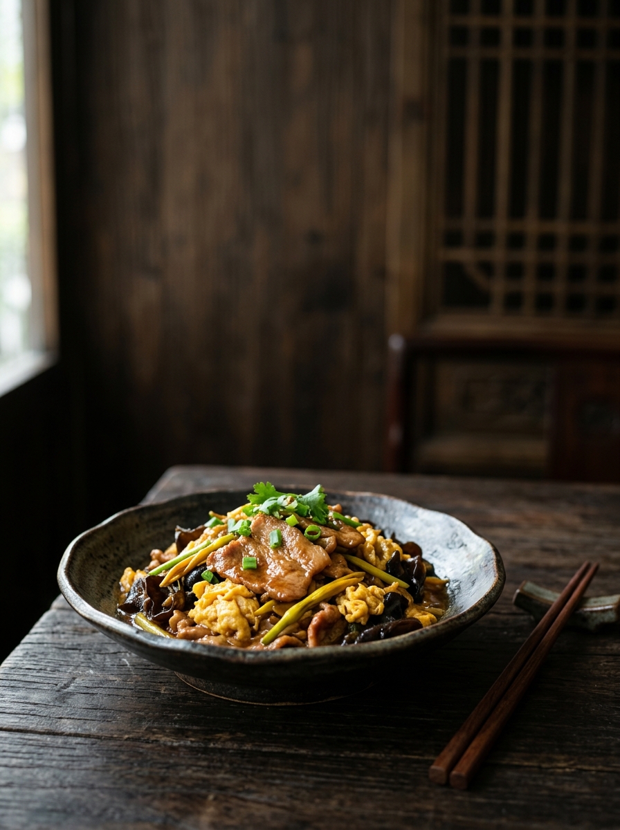 Original ClouChef poster: Muxu Pork (Wood-Ear Pork with Egg)
