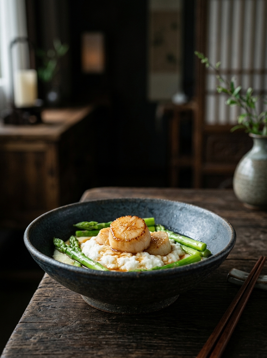 Original ClouChef poster: Jade Scallops with Egg-White Cloud