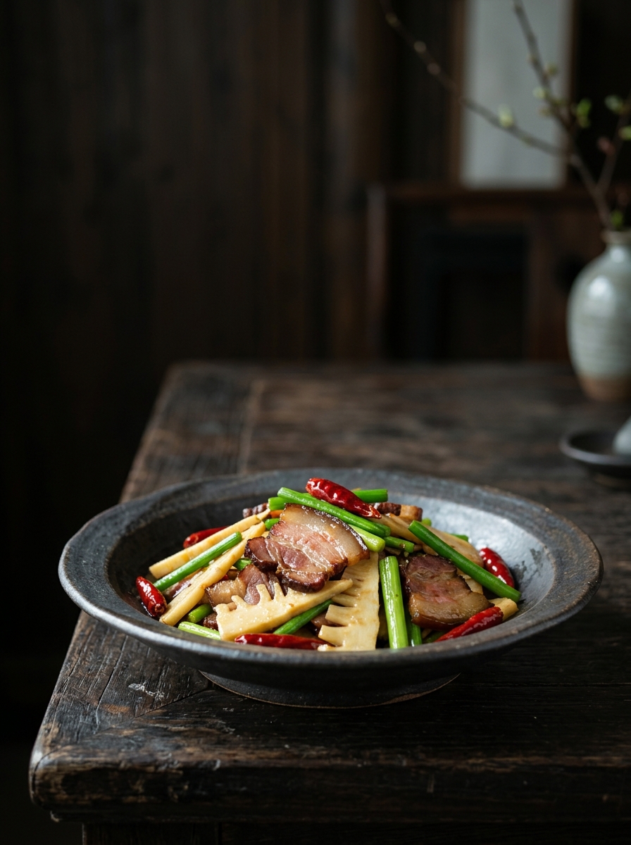 Original ClouChef poster: Cured Pork with Winter Bamboo Shoots