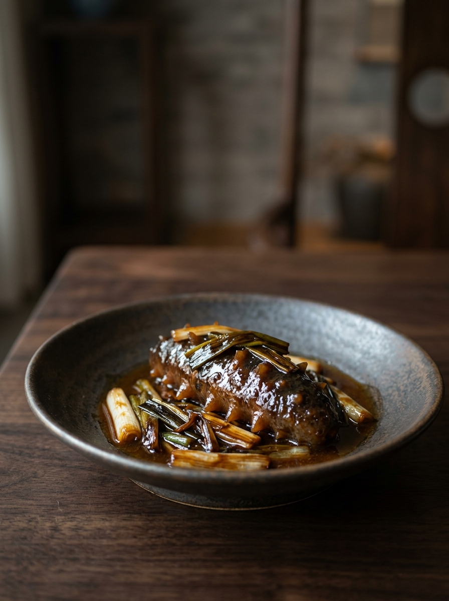 Original ClouChef poster: Braised Sea Cucumber with Scallions