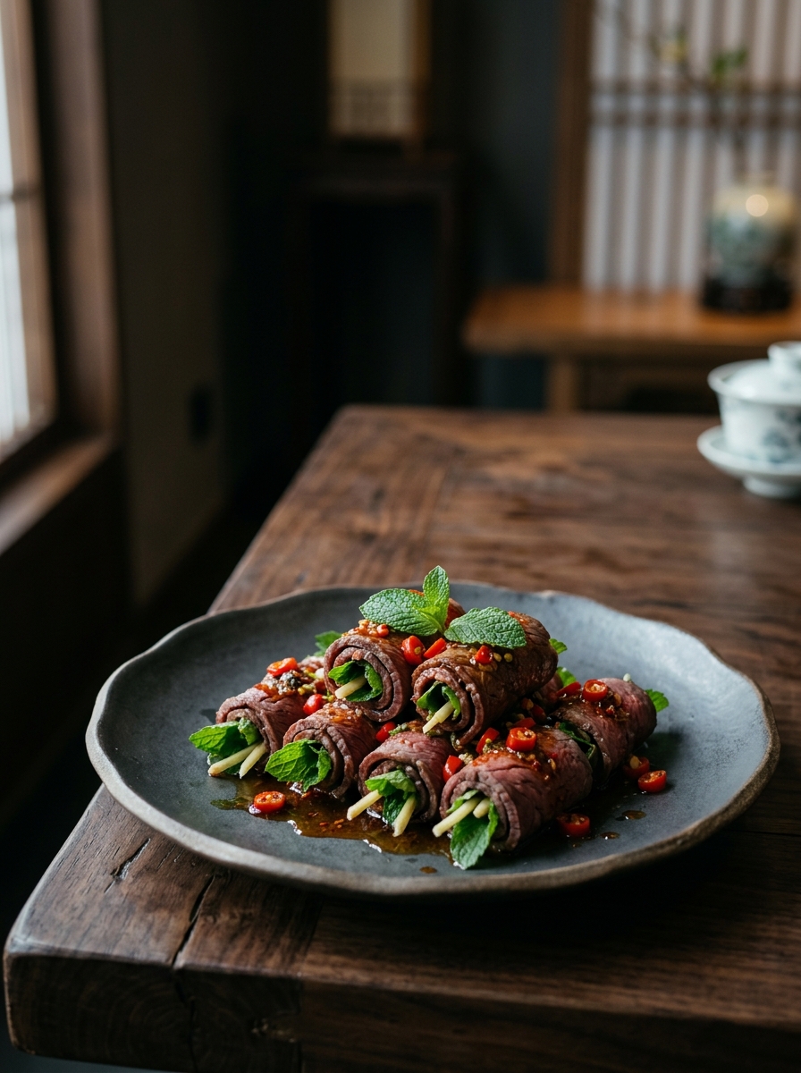 Original ClouChef poster: Mint Beef Rolls