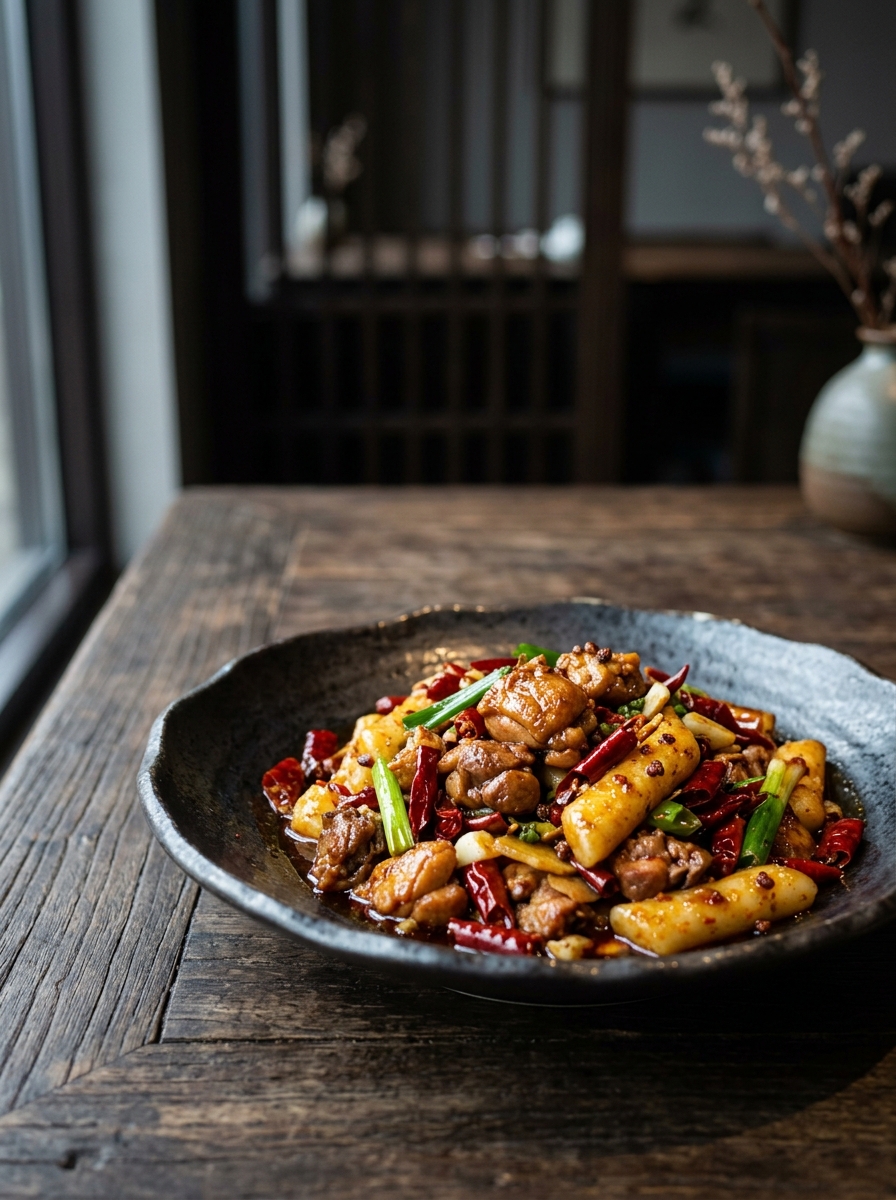Original ClouChef poster: Spicy Chicken with Rice Cakes
