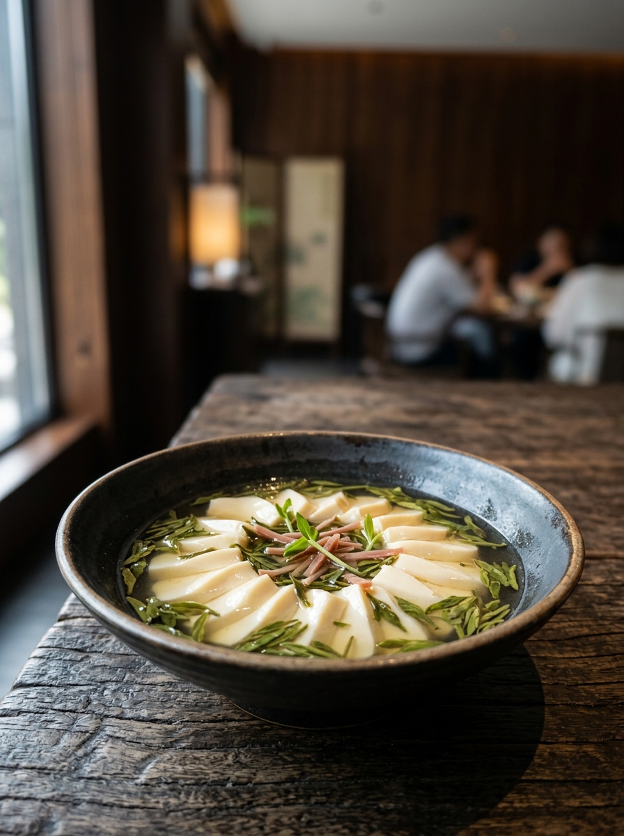 Original ClouChef poster: Longjing Tea Steamed Tofu